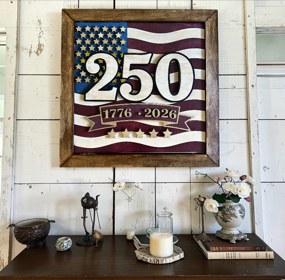 American Flag 250 Framed Art