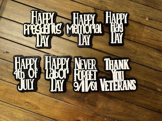 American Flag with 7 Flag Holiday add ons