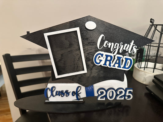 Graduation tassel holder with picture frame