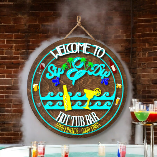 Welcome to the Hot tub or Swim up bar Sign
