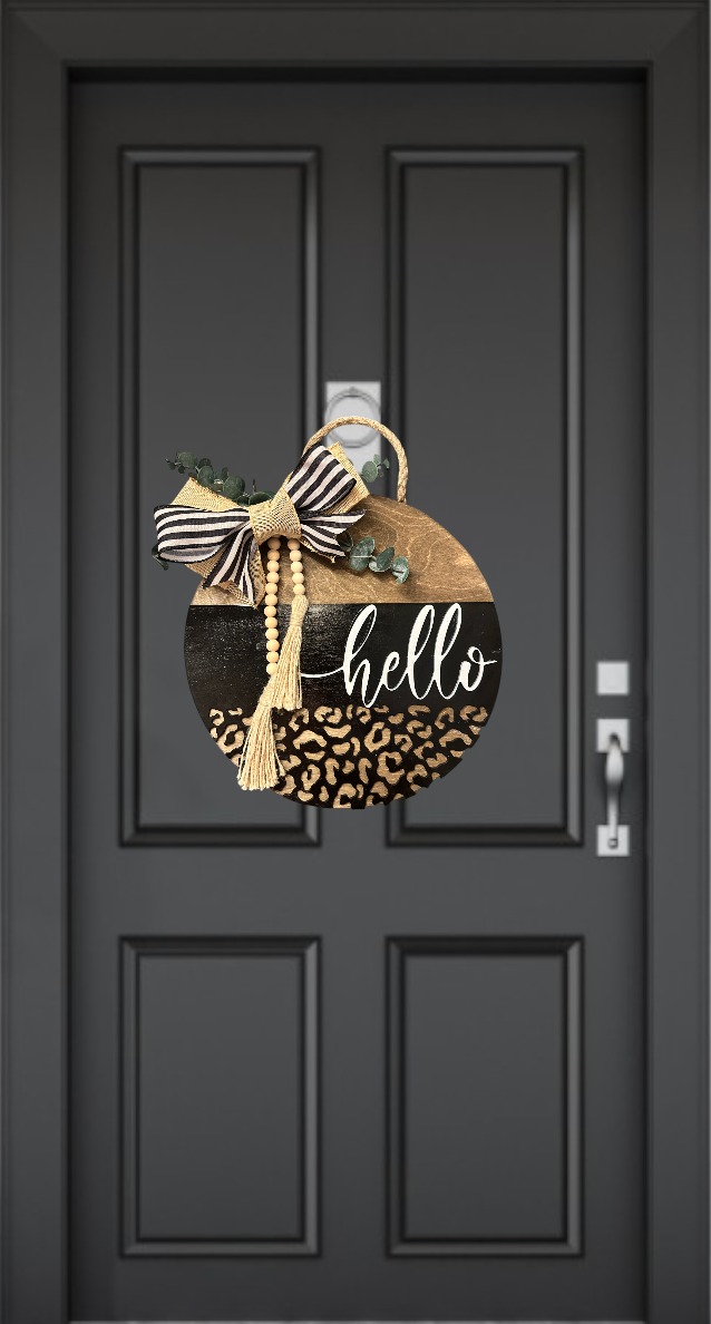 Hello Leopard Sign
