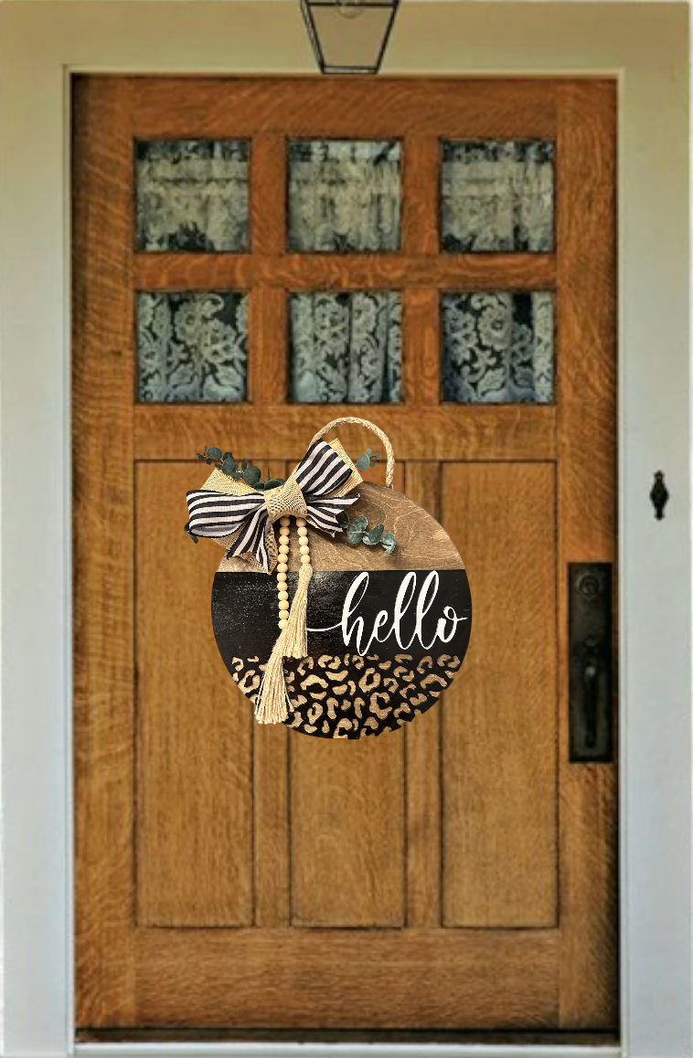 Hello Leopard Sign