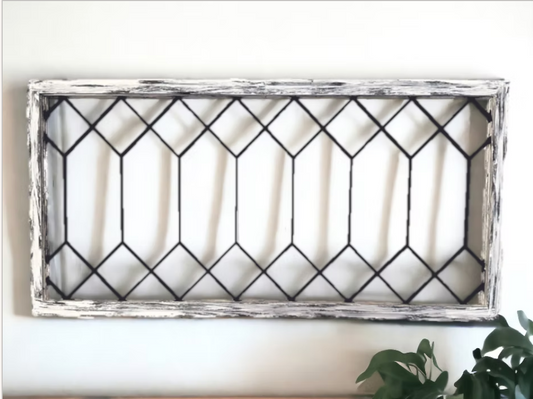 Double Diamond Distressed Farmhouse Window