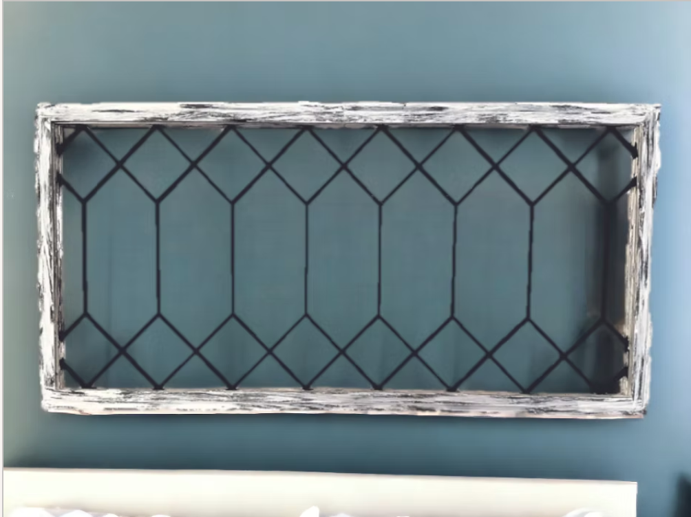 Double Diamond Distressed Farmhouse Window