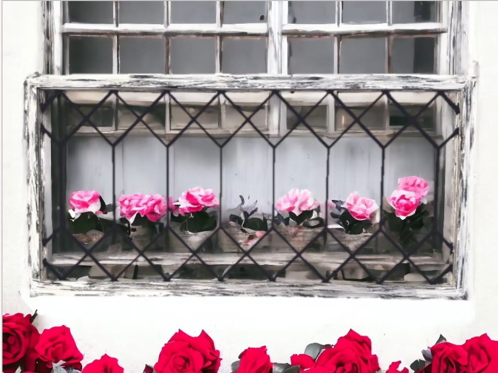 Double Diamond Distressed Farmhouse Window