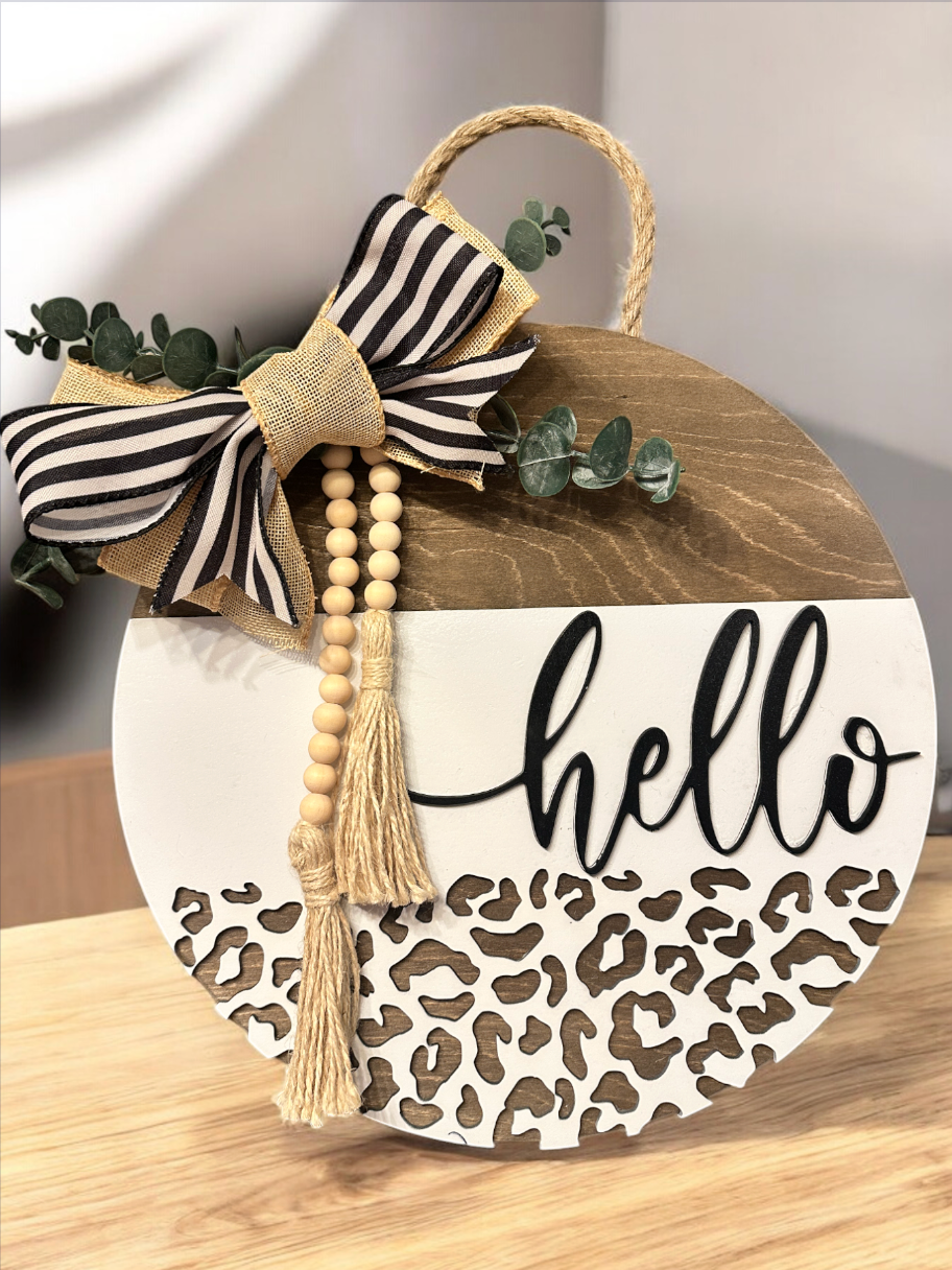 Hello Leopard Sign