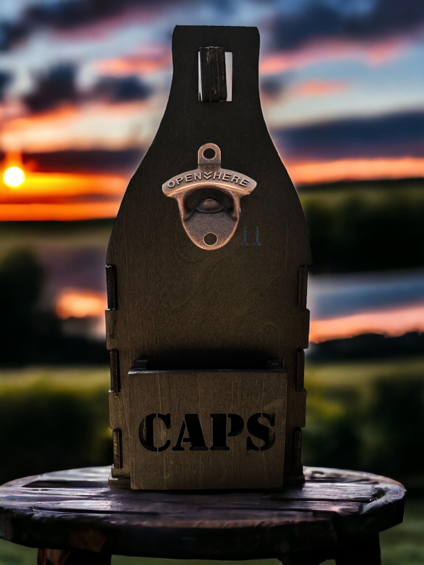 Beer Caddy with Bottle Opener and Cap Holder SVG File (Digital Download)