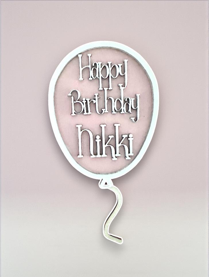 Birthday Balloon Gift Tag SVG File (Digital Download)