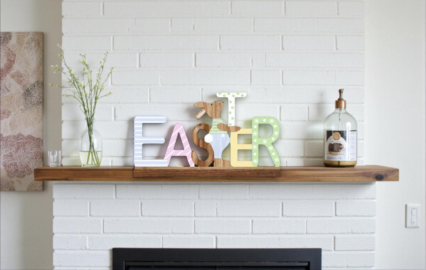 Easter Sign with Bunny holding "T" SVG File (Digital Download)