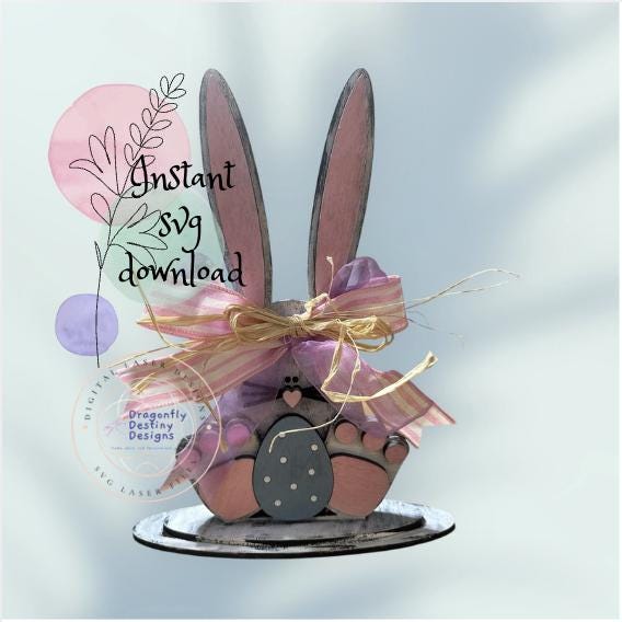 Bunny Rustica DIY Wood Kit, Farmhouse Easter Craft Decor, Kid-Friendly Assembly (14x7 inches)