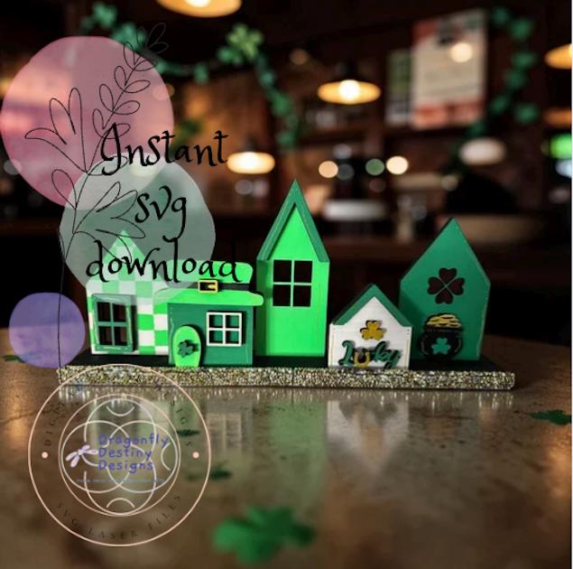 St. Patrick's Leprechaun Village SVG File (Digital Download)