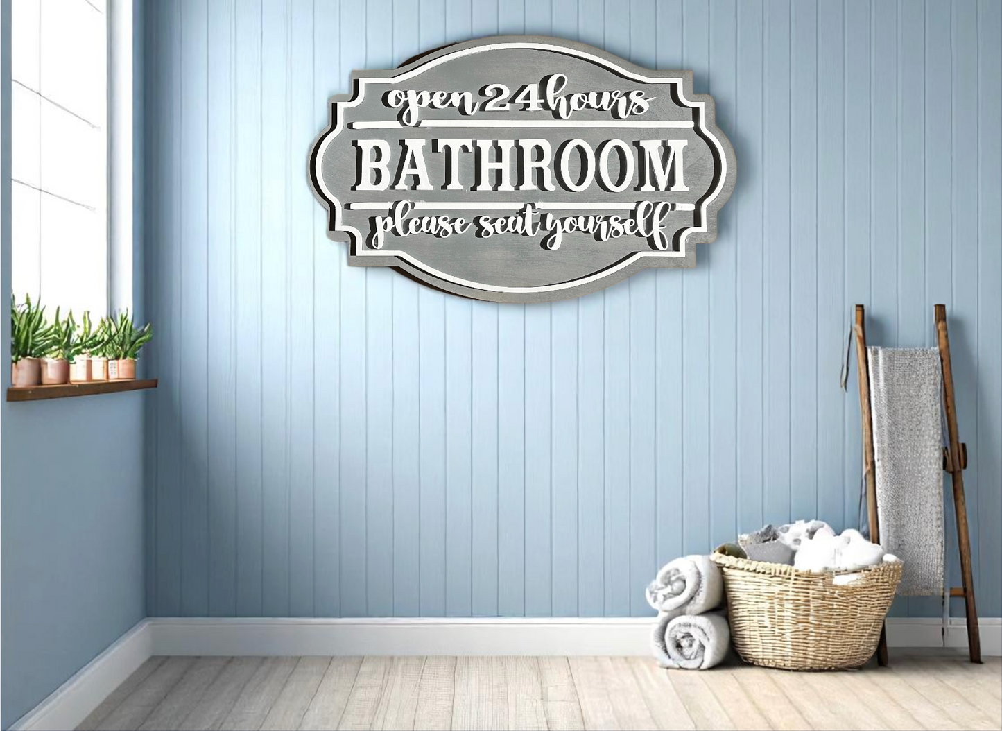 Bathroom Farmhouse Sign