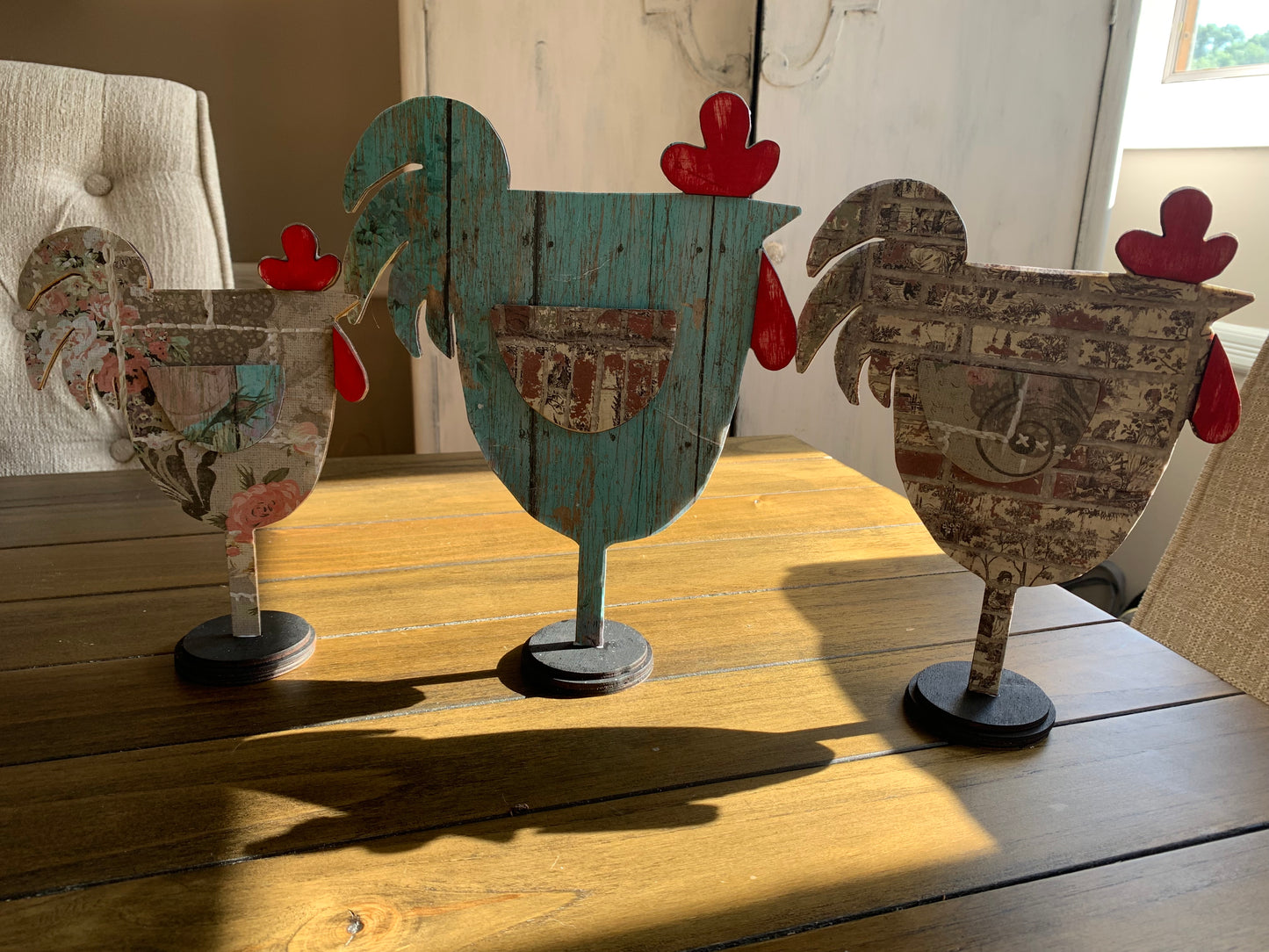 Set of 3 Standing Chickens