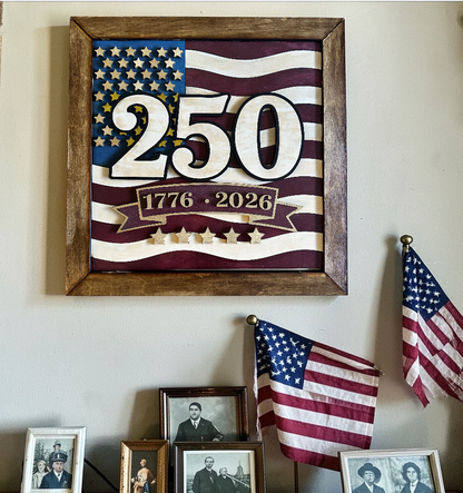 American Flag 250 Framed Art