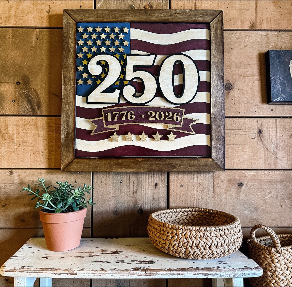 American Flag 250 Framed Art