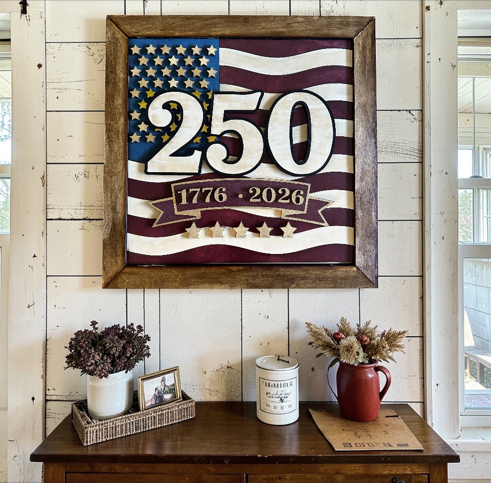 American Flag 250 Framed Art