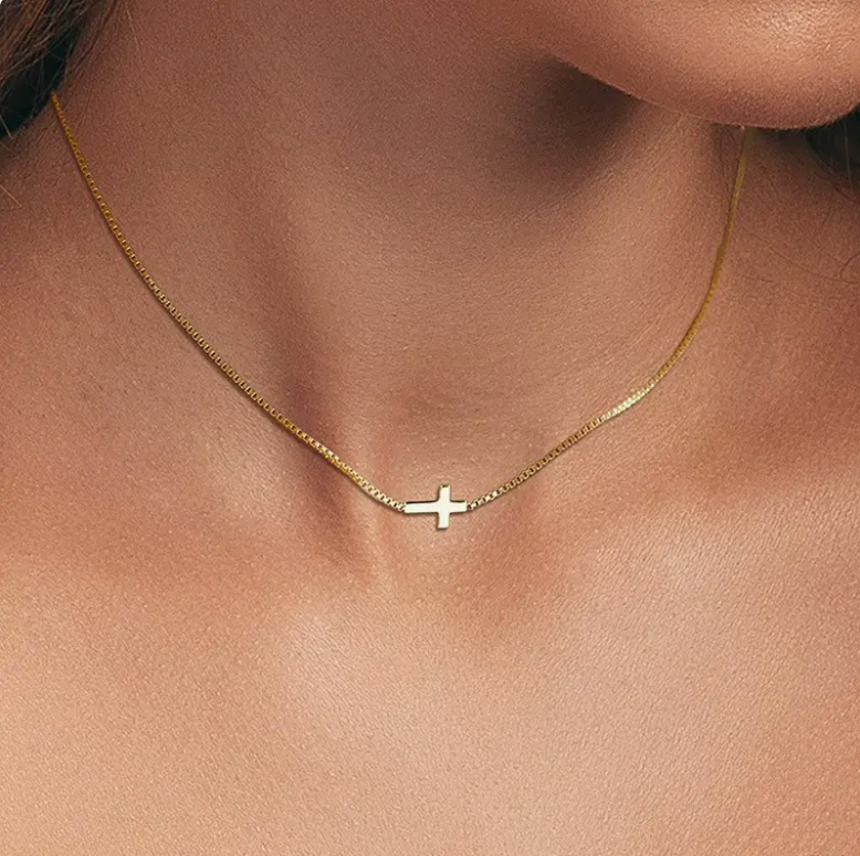 18K Stainless Steel Tarnish Free Cross Necklace