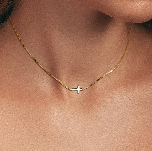 18K Stainless Steel Tarnish Free Cross Necklace