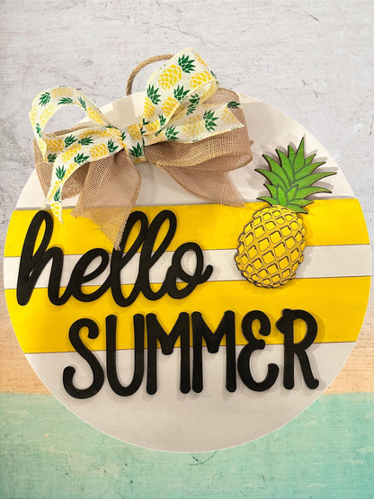 Hello Summer with Pineapple Sign