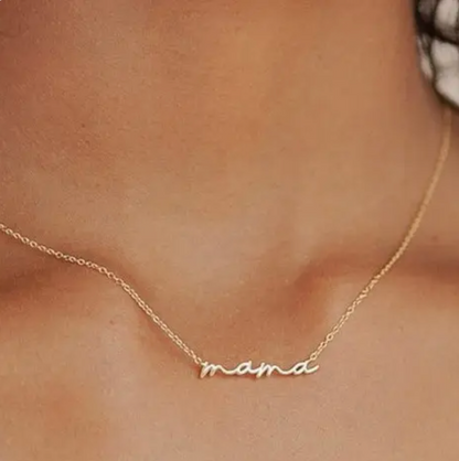 18K Stainless Steel Tarnish Free Mama Necklace