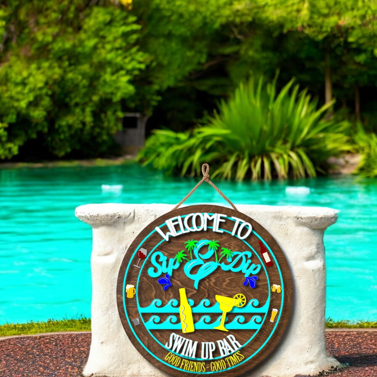 Welcome to the Hot tub or Swim up bar Sign