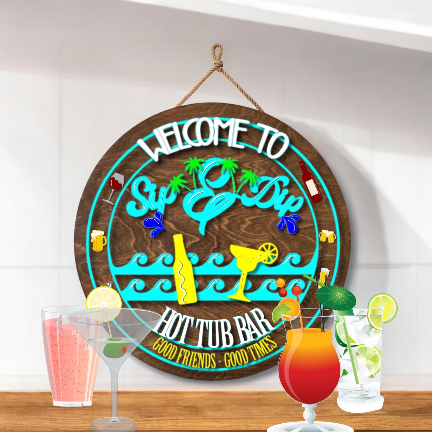 Welcome to the Hot tub or Swim up bar Sign