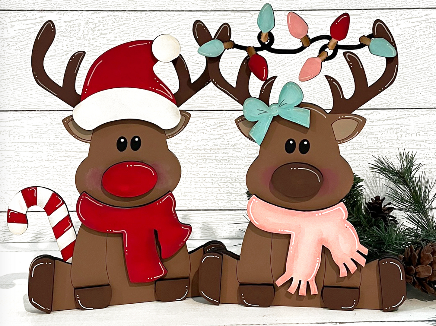 Reindeer Couple Shelf Sitter