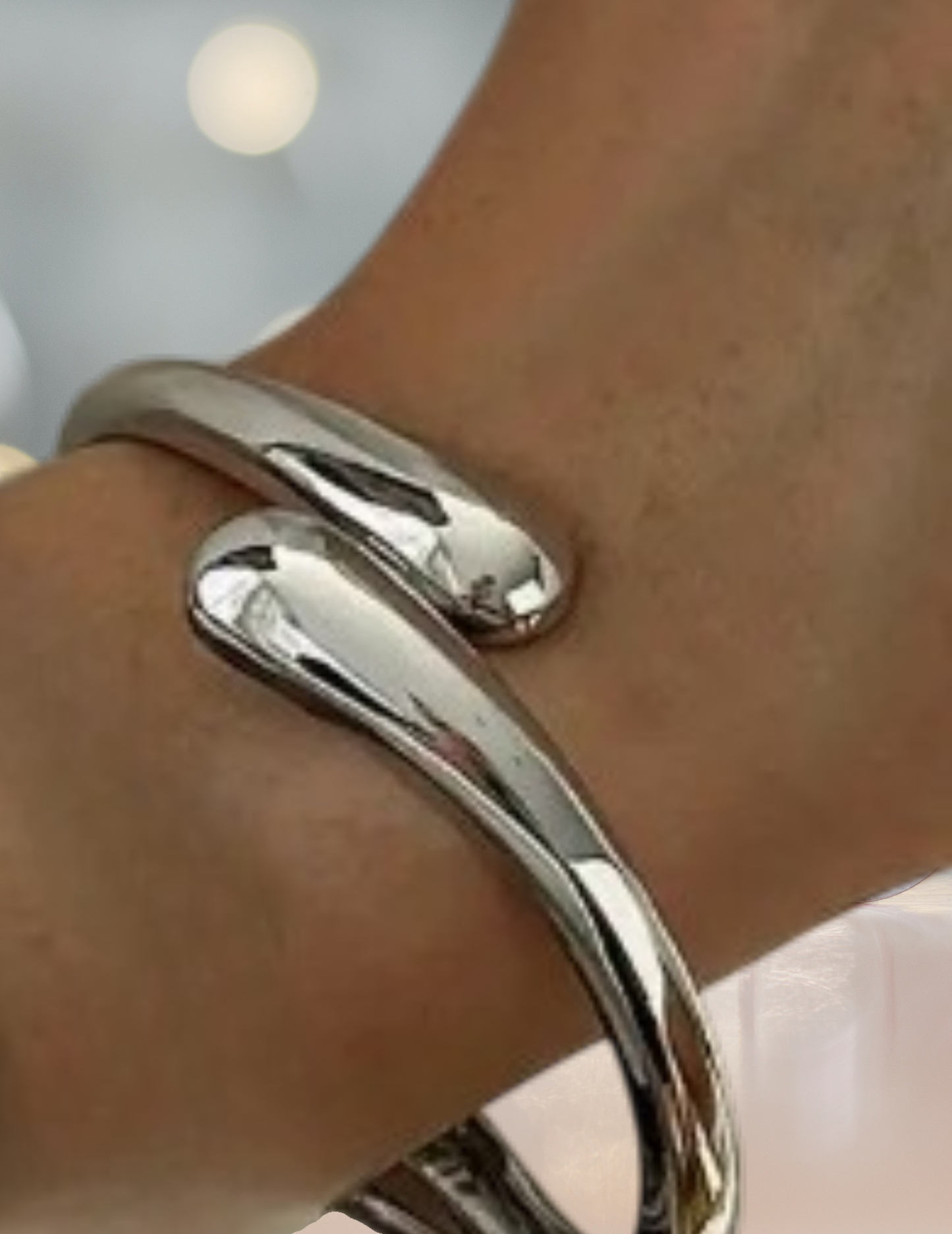 Teardrop Shape Cuff Bangle