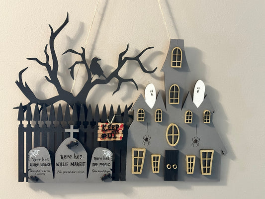 Haunted House Door Hanger