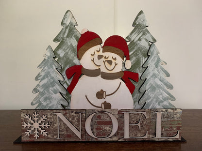 Noel Snowmen and Trees SVG File (Digital Download)