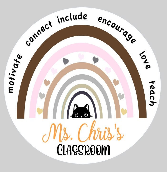 Teacher Rainbow Classroom Sign SVG File (Digital Download)
