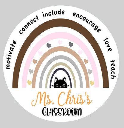 Teacher Rainbow Classroom Sign SVG File (Digital Download)