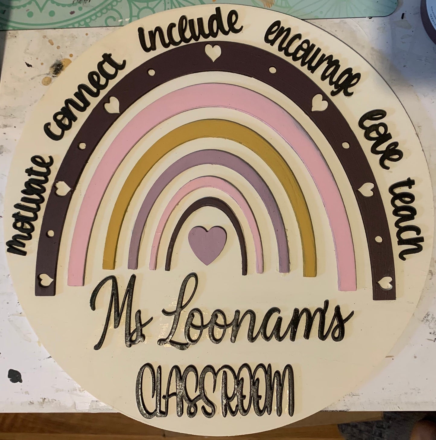 Teacher Rainbow Classroom Sign SVG File (Digital Download)