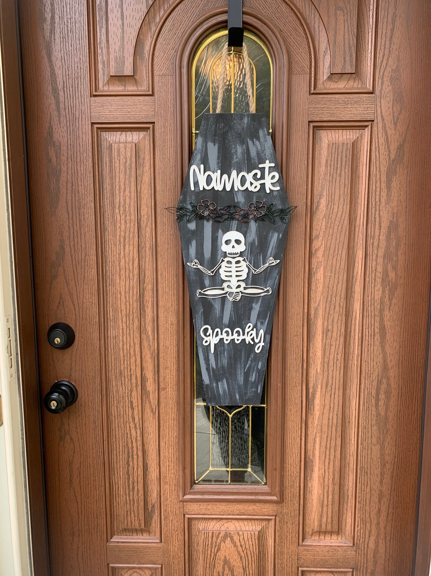 Coffin and Namaste Spooky Skeleton SVG File (Digital Download)