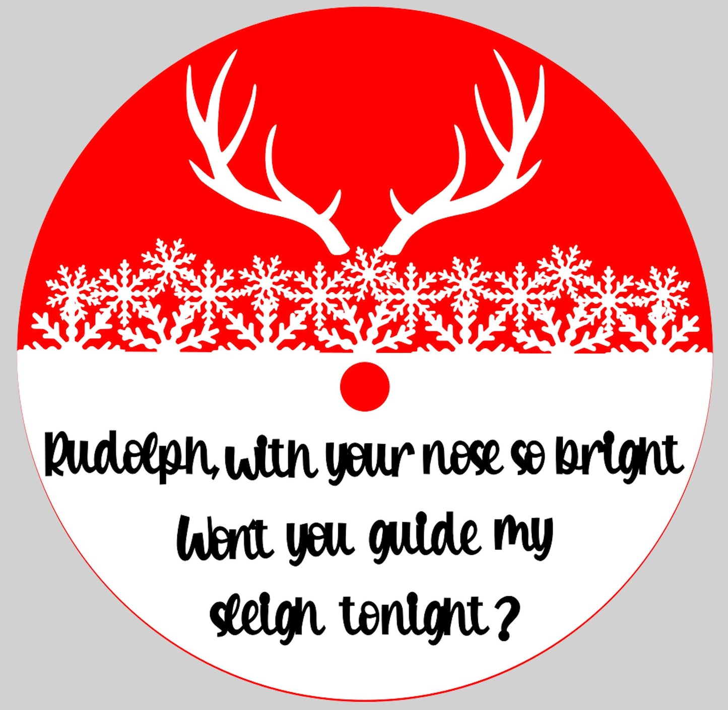 Rudolf Antler and Red Nose Door Hanger SVG File (Digital Download)