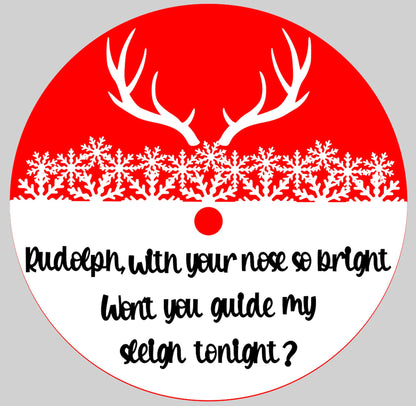 Rudolf Antler and Red Nose Door Hanger SVG File (Digital Download)