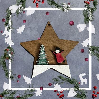 Star Scene Christmas Ornament SVG File (Digital Download)