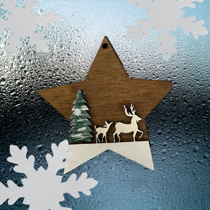 Star Scene Christmas Ornament SVG File (Digital Download)