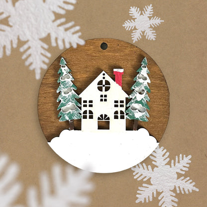 Christmas Winter House Ornament SVG File (Digital Download)