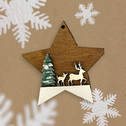 Star Scene Christmas Ornament SVG File (Digital Download)