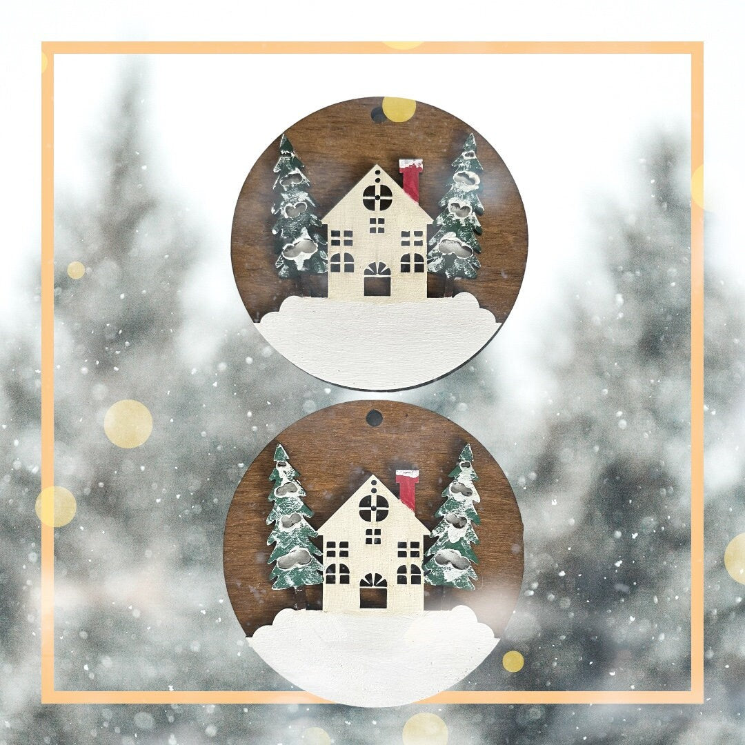 Christmas Winter House Ornament SVG File (Digital Download)