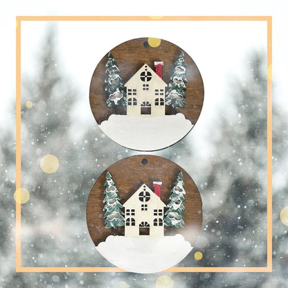 Christmas Winter House Ornament SVG File (Digital Download)