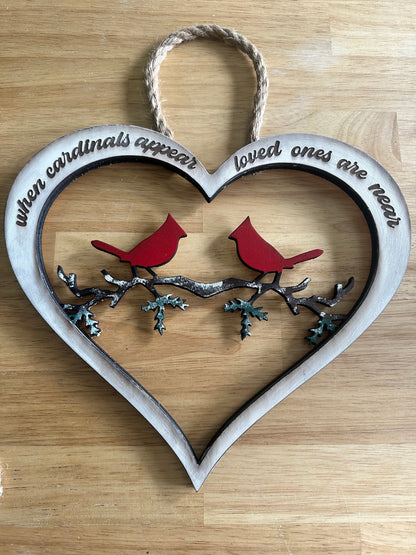 Cardinals Appear Heart and Carinal Appear Ornament SVG File (Digital Download)