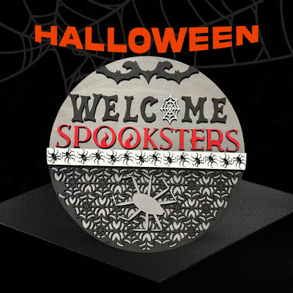 Welcome Spooksters Door Hanger SVG File (Digital Download)