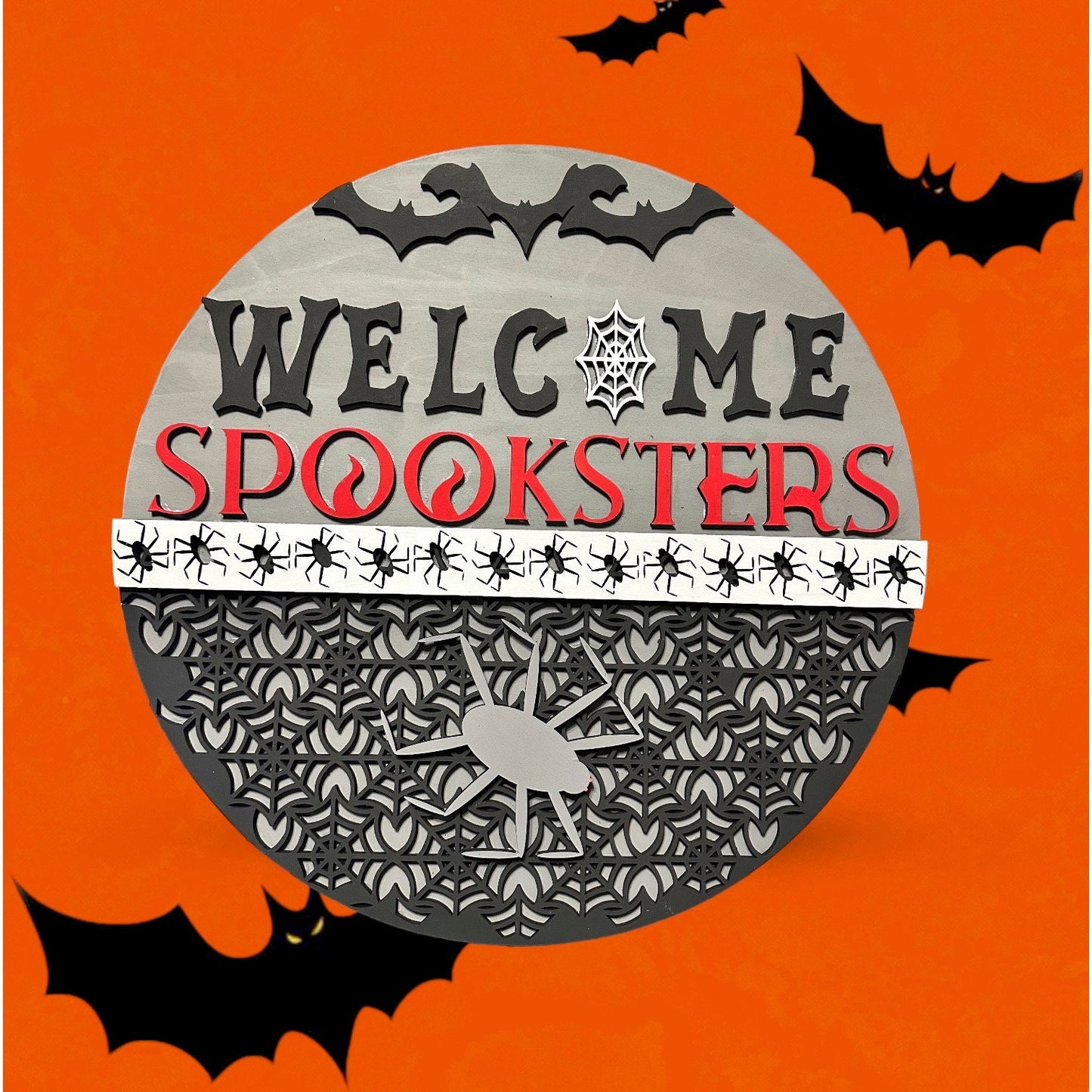 Welcome Spooksters Door Hanger SVG File (Digital Download)