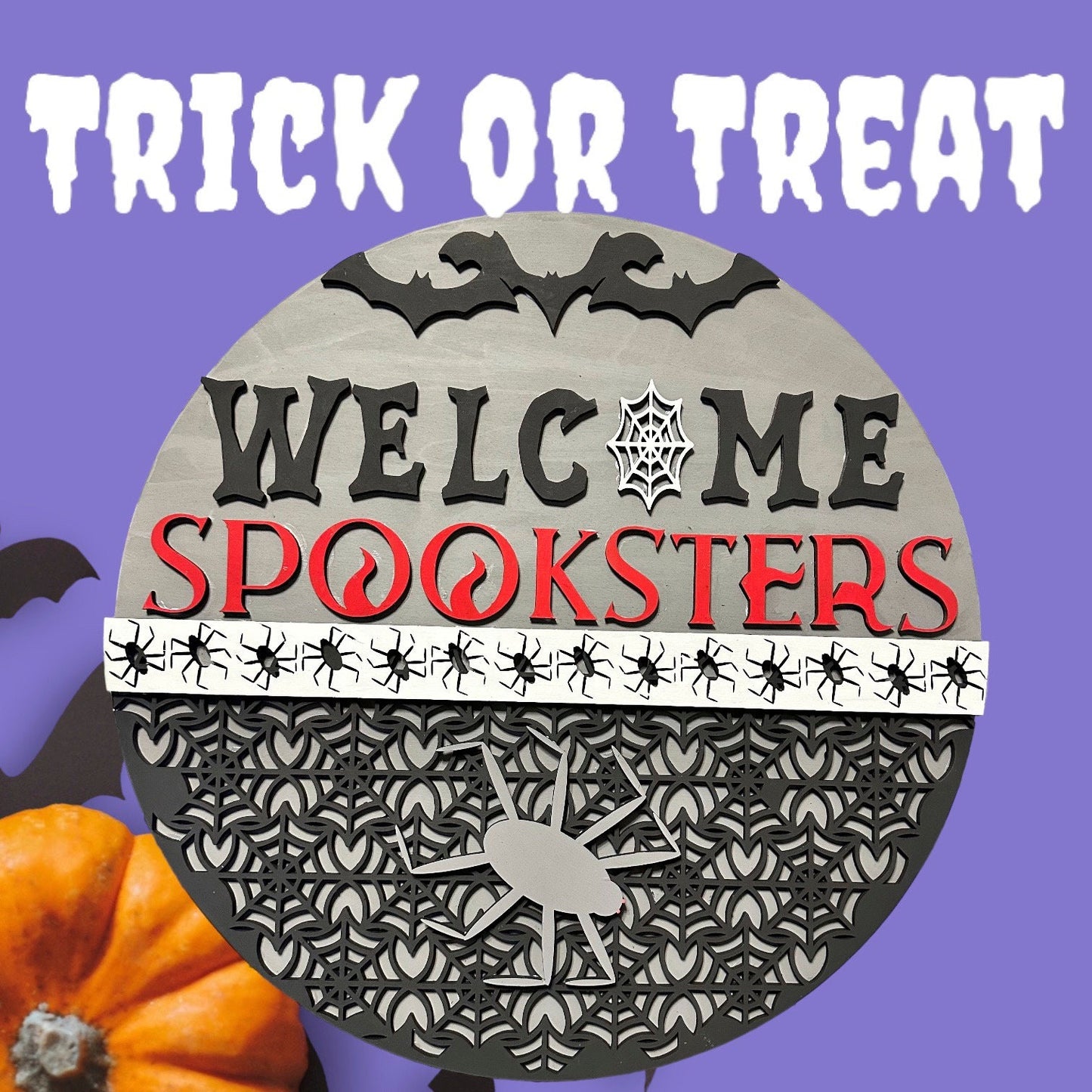 Welcome Spooksters Door Hanger SVG File (Digital Download)