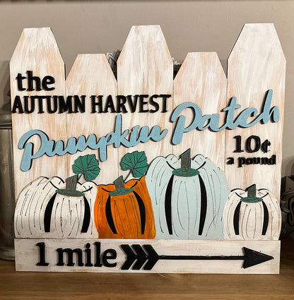 Pumpkin Patch Fence Sign SVG File (Digital Download)