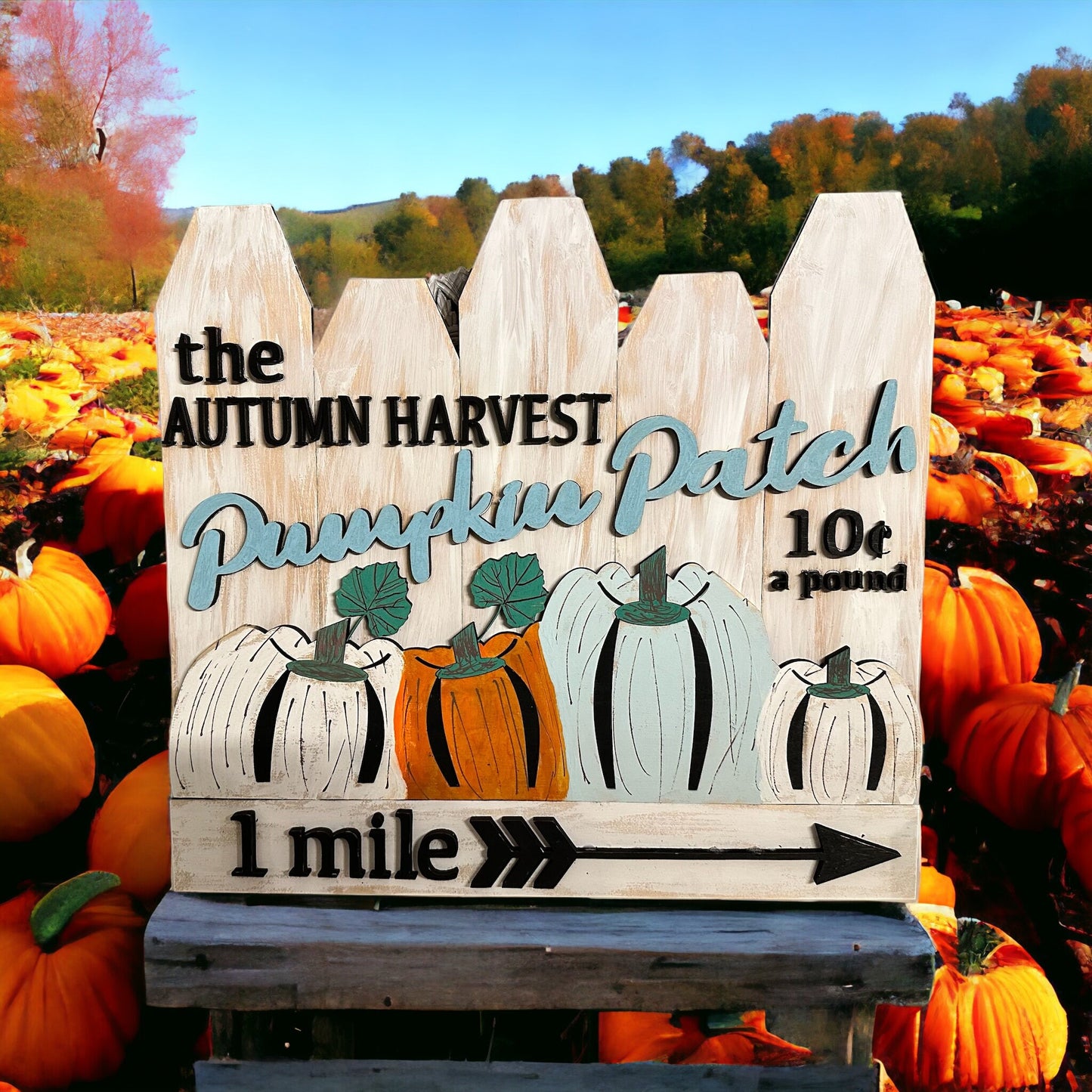 Pumpkin Patch Fence Sign SVG File (Digital Download)