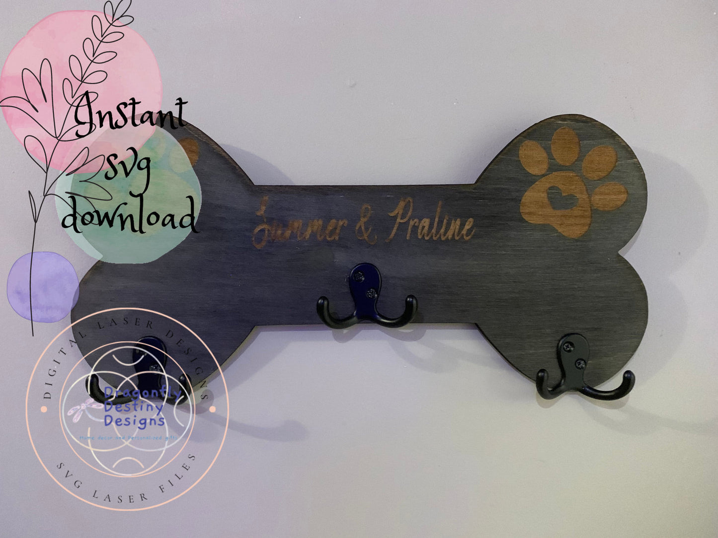 Dog Bone Leash Holder SVG File (Digital Download)