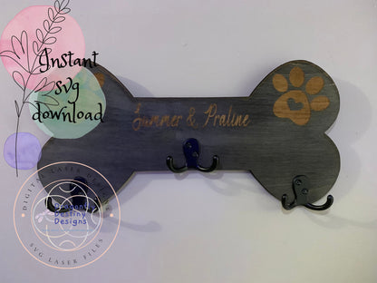 Dog Bone Leash Holder SVG File (Digital Download)
